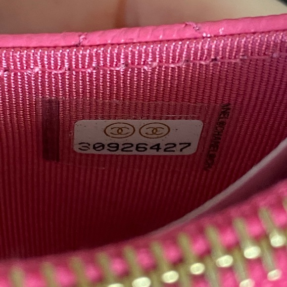 ‼️SOLD‼️New 20P CHANEL Rose Pink O Zip Card Holder - Picture 6 of 6